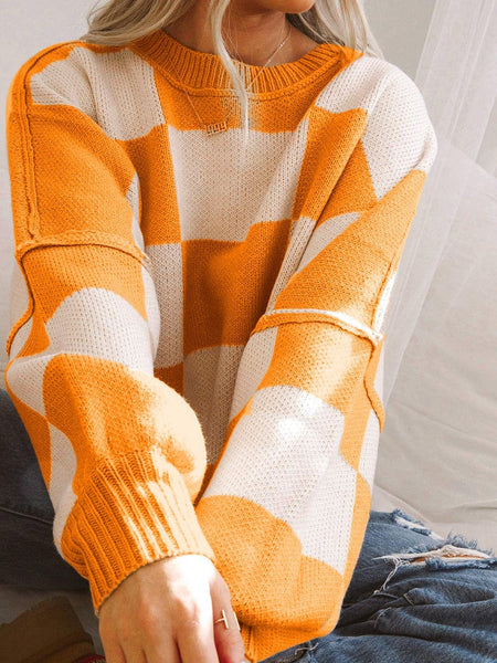 Warm and Stylish Checkered Sweater