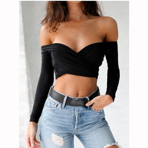 Off Shoulder Crop Top