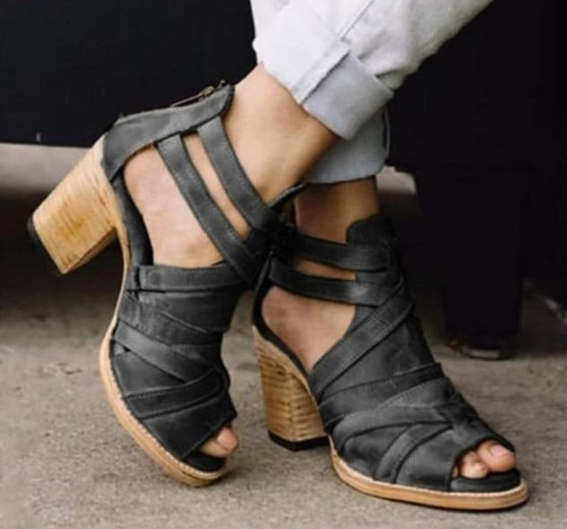Gladiator Sandal Block Heels