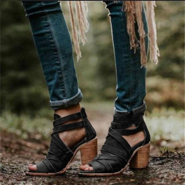 Gladiator Sandal Block Heels