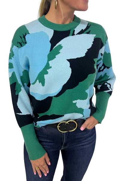 Chic Women's Green Hollis Sweater - Cozy Knit Pullover with Relaxed Fit for Effortless Casual Style