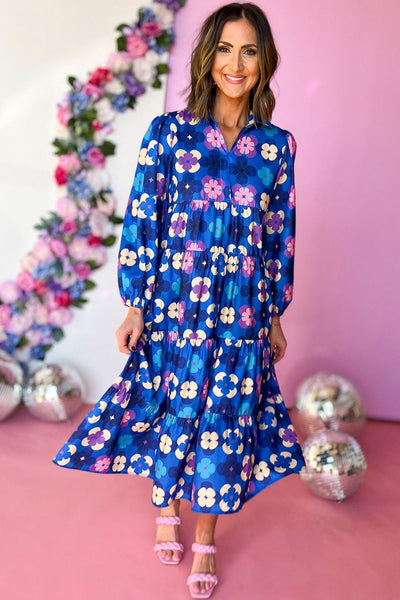 Bohemian Floral Midi Dress for Women - Lightweight, Elegant Summer Outfit for Casual Events and Special Occasions