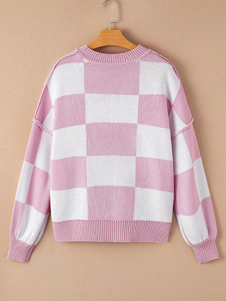 Plus Size Casual Sweater, Women's Plus Solid Long Sleeve V Neck Oversized Jumper