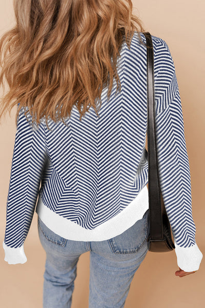 Cozy Women's Herringbone Cardigan in Soft Knit - Stylish Layering Essential for Fall and Winter Wardrobe