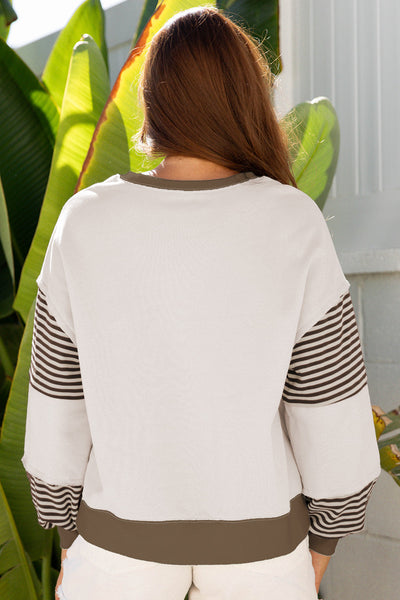 Trendy Women's Colorblock Pullover Sweatshirt - Cozy Casual Top with Soft Fabric and Relaxed Fit for Everyday Wear