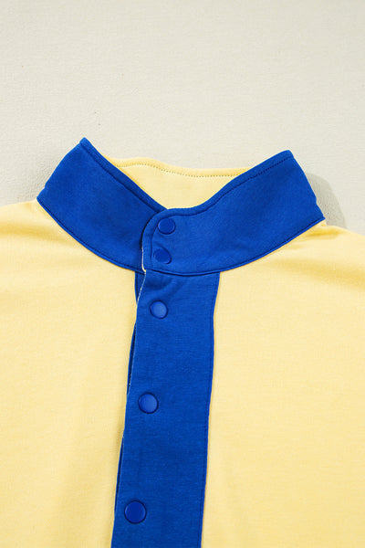 Women's Casual Color Block Pullover and Short Set - Trendy Summer Outfit with Comfortable Fit and Stylish Appeal