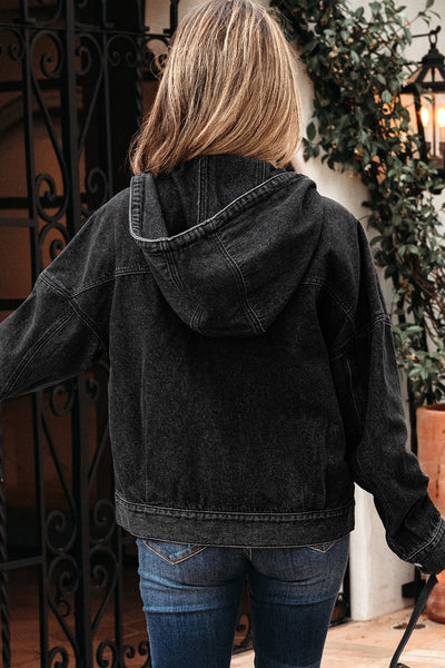 Chic Black Denim Jacket for Women - Stylish Cut for Casual Everyday Outfits and Effortless Fashion Statements