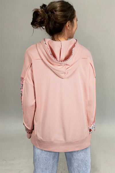 Cozy Women's Floral Patchwork Hoodie - Vibrant Casual Jacket with Relaxed Fit for Effortless Everyday Style