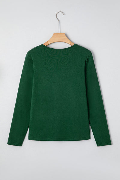 Women's Evergreen Asymmetric Pleated Long Sleeve Top