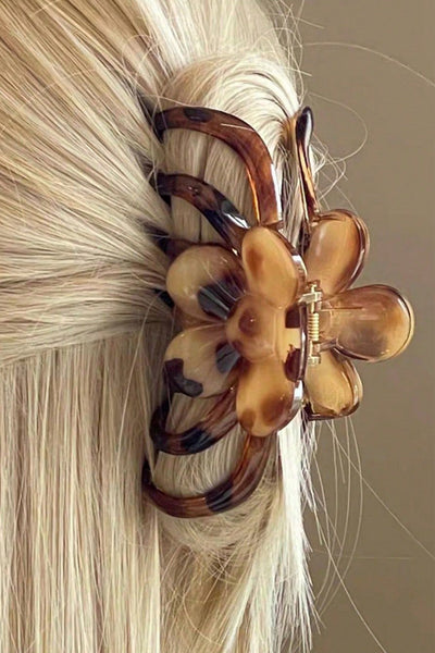 Women's Amber Leopard Floral Hair Claw Clip for Sophisticated Styling