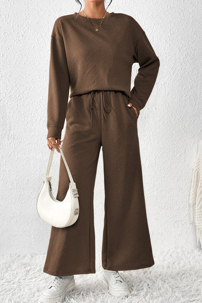 Cozy Women's Dark Brown Ultra Loose 2-Piece Slouchy Lounge Set for Effortless Everyday Comfort and Style