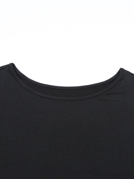 Chic Black Cold Shoulder Buttoned Top