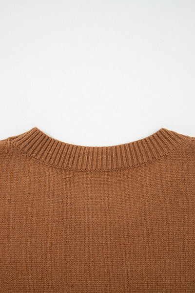Cozy Boho Western Graphic Sweater for Women - Earthy Tones Knitwear with Relaxed Fit for Effortless Style