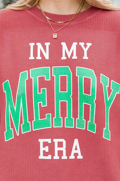 Women's Strawberry Corded Graphic Sweatshirt in Loose Fit