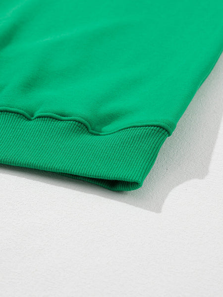 Lucky Green Alphabet Embroidered Chenille Crewneck Sweatshirt
