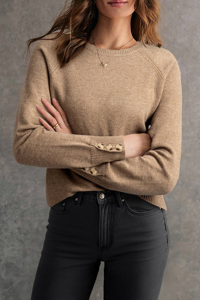 Cozy Knit Women's Bishop Sleeve Sweater - Stylish Fall & Winter Essential for Effortless Chic Comfort