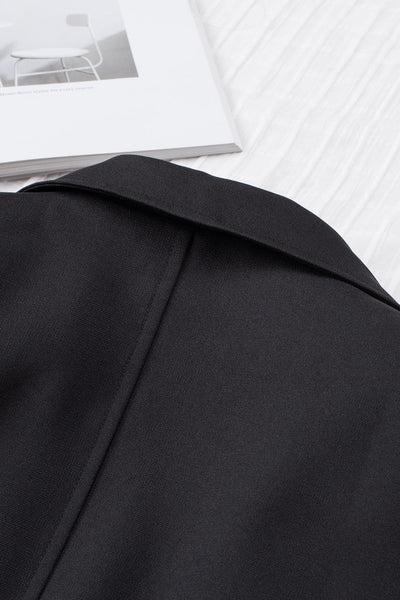 Lapel Neck Blazer with Button Front, Stylish Long Sleeve Jacket for Office & Work, Women's Apparel
