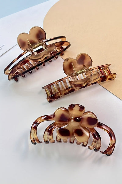 Women's Amber Leopard Floral Hair Claw Clip for Sophisticated Styling