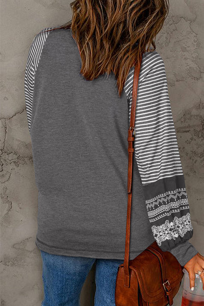 Women's Casual Relaxed Fit Raglan Long Sleeve Top in Soft Cotton Blend - Ideal for Everyday Layering and Comfort