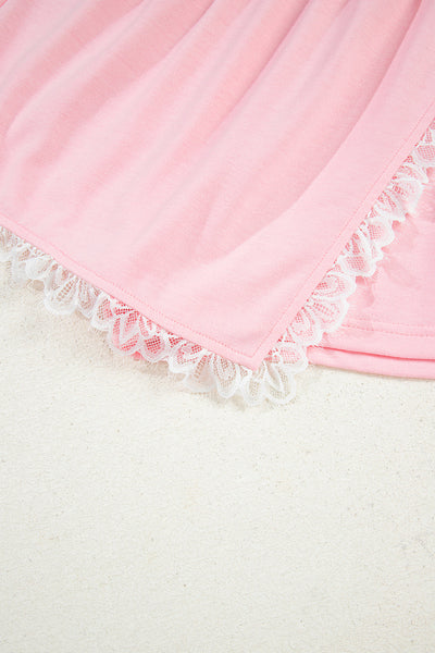 Elegant Women's Lace Trim Two-Piece Set - Chic Top & Matching Skirt for Effortless Style in Any Occasion