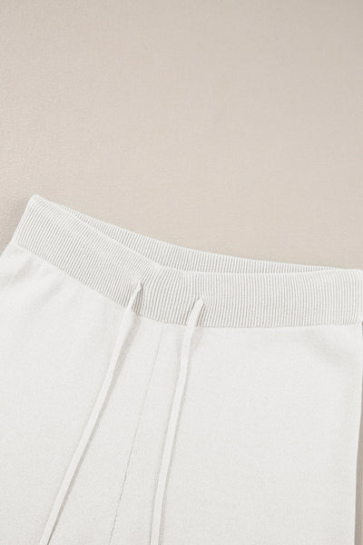 Women's Relaxed Colorblock Knit Two-Piece Pant Set in Alabaster