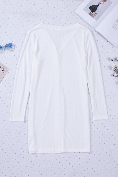 Women's White Sequin Christmas Tree Cardigan with Button Front