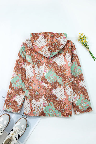 Women's Boho Chic Vintage Floral Print Jacket - Lightweight Spring & Summer Layer for Casual Outings, Perfect Fit