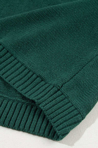 Women's Cozy Blackish Green Merry Letter High Neck Sweater - Stylish Fit for Casual Outings and Everyday Wear made for easy styling and wardrobe