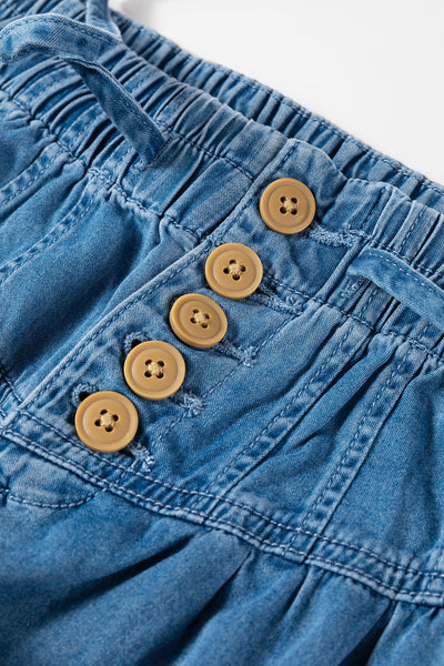 Trendy Dusk Blue Wide Leg Jeans for Women - Chic Mineral Wash with Button Fly, Perfect for Effortless Style and Comfort
