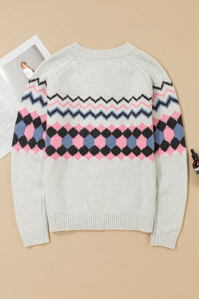 Trendy Women's Soft Knit Geometric Cardigan - Cozy Open Front Layering Piece in Stylish Patterns