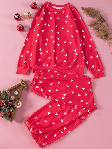 Long Sleeve Heart Pajama Set