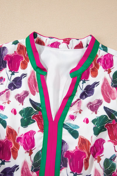 Trendy Women's Floral Print Long Sleeve Mini Dress - Lightweight Casual Style Perfect for Spring Outings and Events