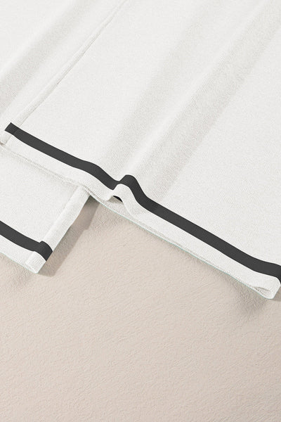 Women's Relaxed Colorblock Knit Two-Piece Pant Set in Alabaster
