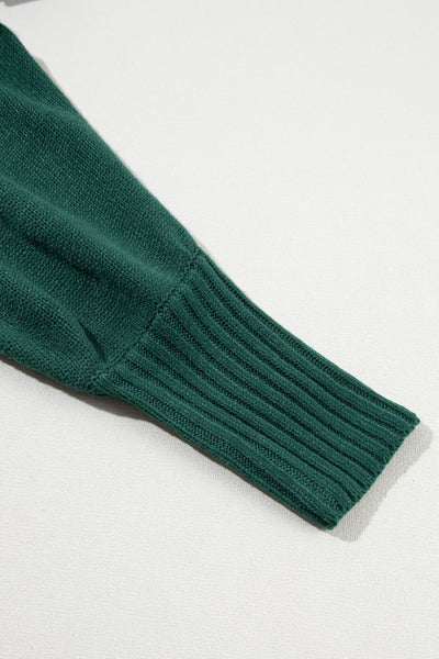 Women's Cozy Blackish Green Merry Letter High Neck Sweater - Stylish Fit for Casual Outings and Everyday Wear made for easy styling and wardrobe
