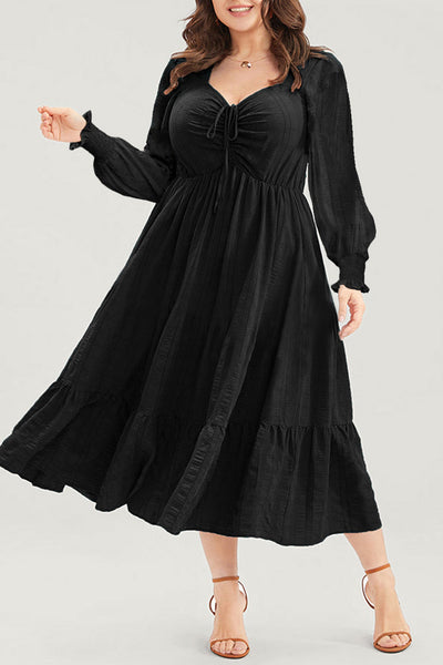 Flattering Plus Size Black Dress for Women - Elegant Style, Comfortable Fabric, Ideal for Parties and Special Occasions