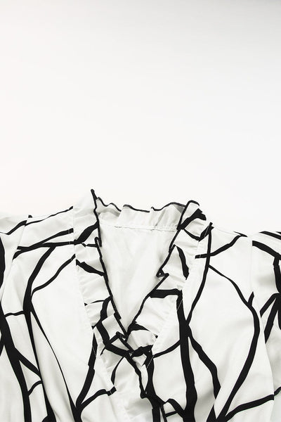 Chic Print Halter Tie Waist Wide Leg Jumpsuit