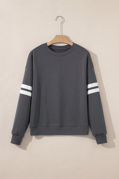 Women's Varsity Striped Sweatshirt in Cozy Cotton Blend - Casual Fit, Trendy Style for Effortless Everyday Wear