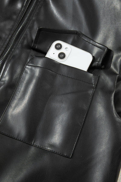 Trendy Black Faux Leather Vest for Women - Chic Layering Essential for Stylish Outfits and Everyday Fashion