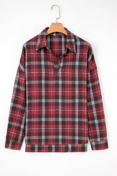 Stylish Women's Soft Cotton Plaid Blouse - Chic Casual Top for Work or Weekend, Comfortable Fit for Everyday Wear