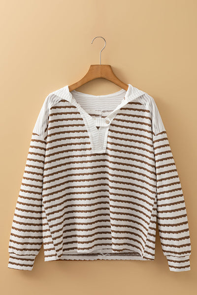 Cozy Women's Striped Hooded Sweatshirt - Soft Casual Pullover Top for Everyday Style and Comfort