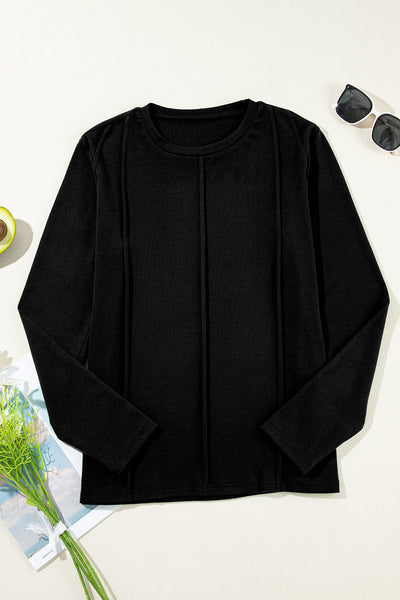 Trendy Women's Exposed Seam Top - Casual Comfort in Versatile Color for Effortless Everyday Style