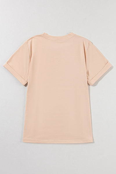 Women's Embellished Mallard Sequin Graphic Tee in Sand Khaki