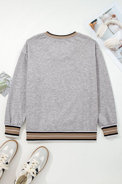 Women's Howdy Western Graphic V-Neck Sweatshirt with Fringed Bow