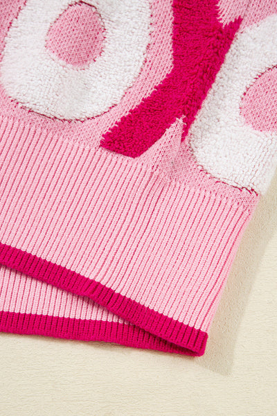 Cozy Women's Pink XOXO Crewneck Sweater - Casual Drop Shoulder Style, Perfect Valentine‚Äôs Day Gift for Her