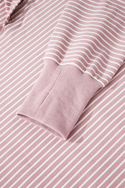 Cozy Women's Stripe Hoodie - Casual Pullover with Adjustable Drawstring for Everyday Style and Comfort