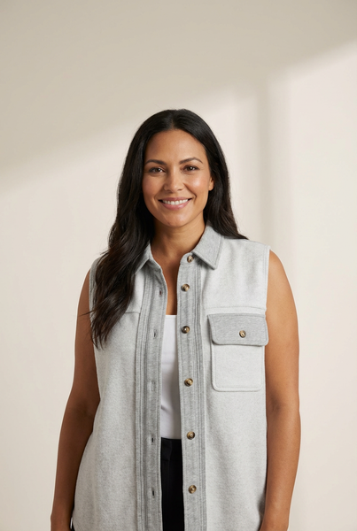 Women's Button-Down Denim Vest made for easy styling and wardrobe coordination, with premium-like structure and finish.
