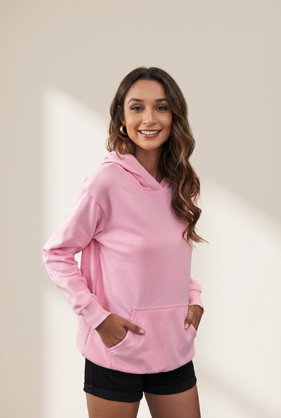 Women's Relaxed Fleece Hoodie and Jogger Set in Soft Peony with practical styling and dependable silhouette control.