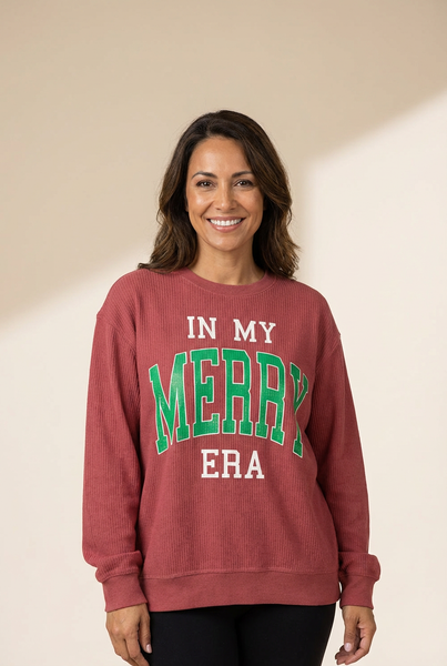 Women's Strawberry Corded Graphic Sweatshirt in Loose Fit