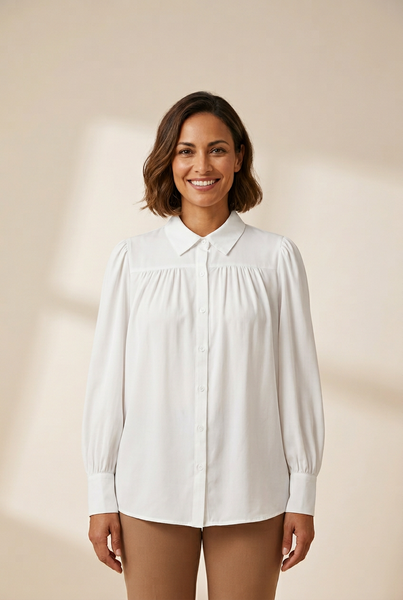 Women's Single Breasted Women'S Loose Solid Color Blouse With Cardigan Sleeves
