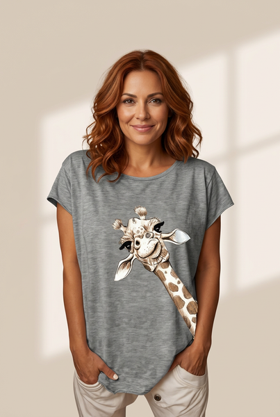 Women's Comfy Giraffe Pattern T-Shirt for Women